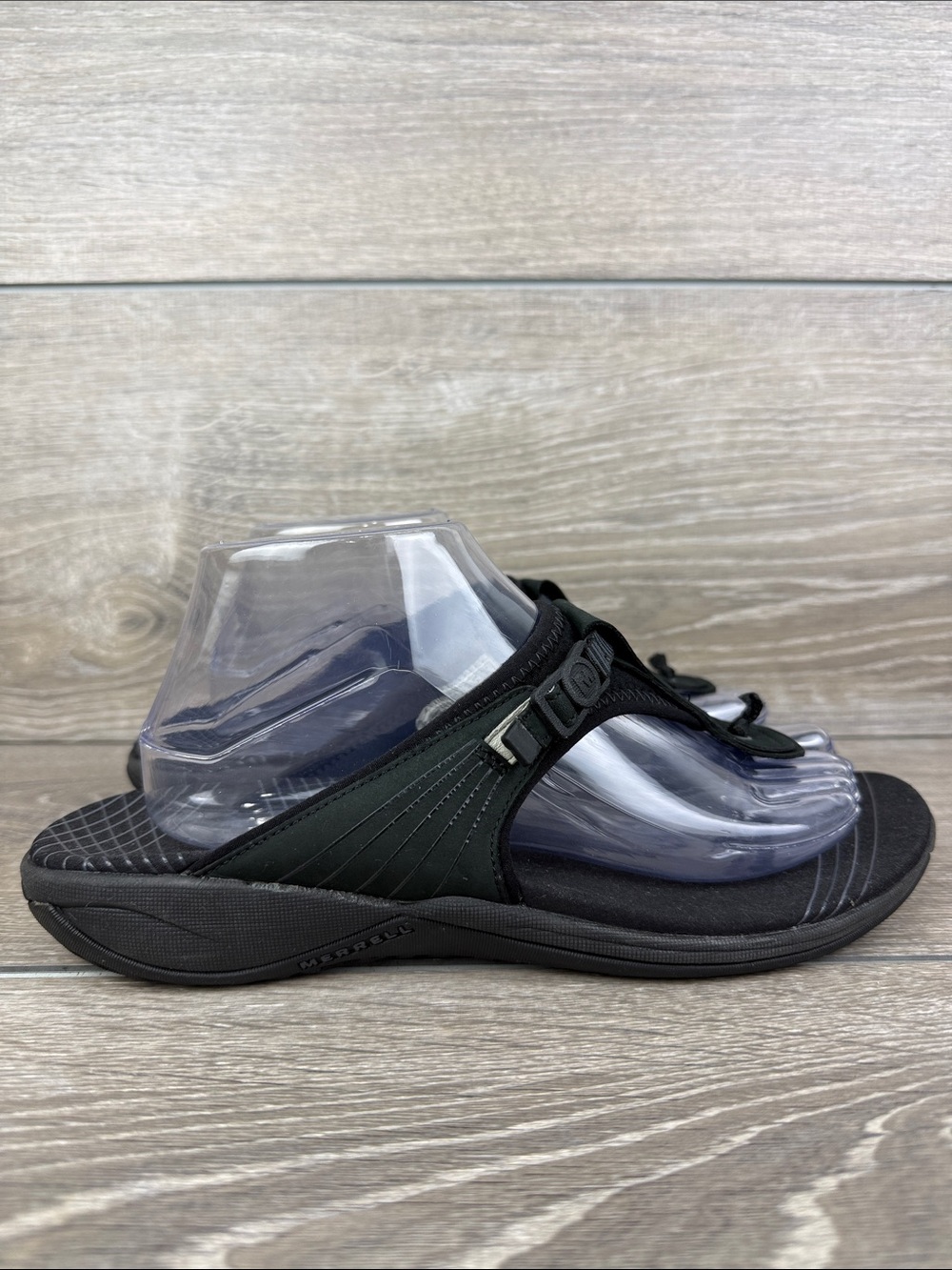 Merrell Pansy Women’s Sz 10 Black Nubuck T-Strap Thong Adjustable Strap Sandals
